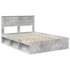 vidaXL Bedframe met hoofdeinde Beton 160 x 200 cm Massief grenenhout