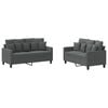 vidaXL 2-delige Loungeset met kussens stof donkergrijs