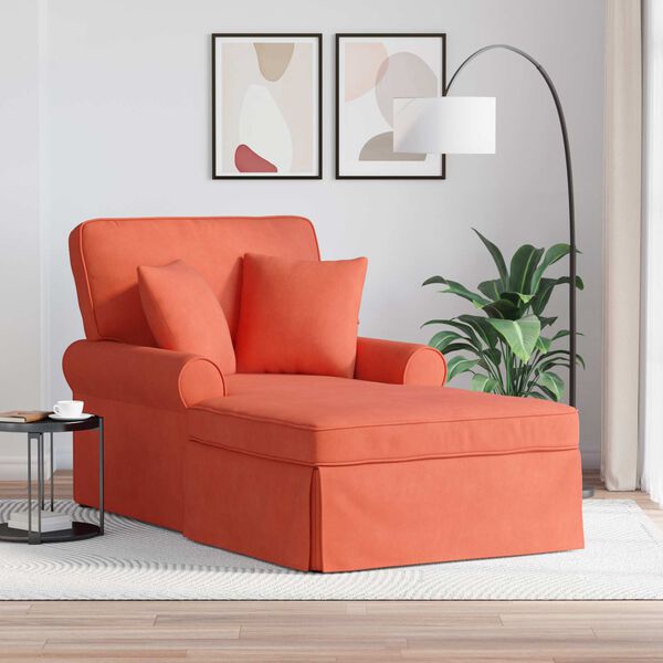 vidaXL Chaise Lounge met Rok met kussen Rood-oranje 91 x 157 x 91 cm