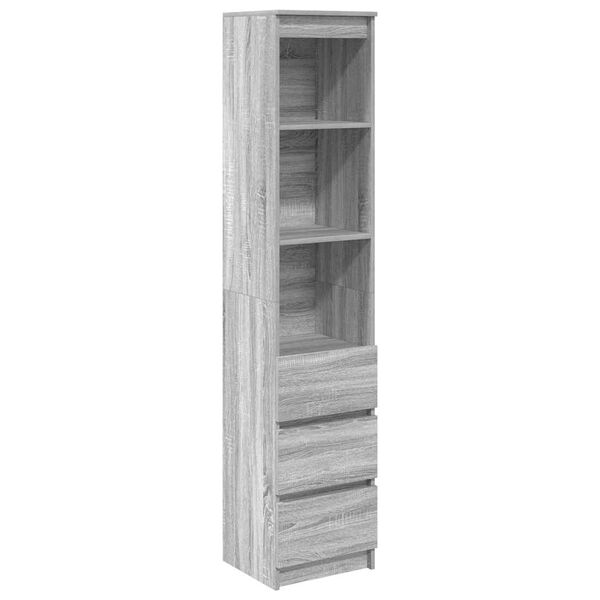 vidaXL Hoge kast 37,5x35x180 cm spaanplaat grijs sonoma