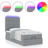 vidaXL Ottoman bed met matras en LED's 100x200cm stof lichtgrijs