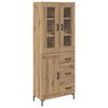vidaXL Hoge kast 2 pcs Artisan Eiken 69,5 x 34 x 180 cm Bewerkt hout