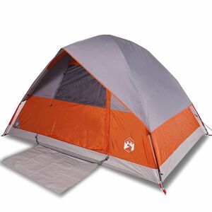 vidaXL Koepeltent 4-persoons waterdicht grijs en oranje