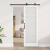 vidaXL Schuifdeur ORKDAL Wit 73,5 x 211 cm Massief grenenhout en glas