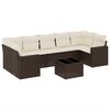 vidaXL 8-delige Loungeset met kussens poly rattan bruin