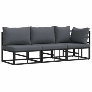 vidaXL 3 st Buitenmeubilair Metaal Zwart en Anthraciet