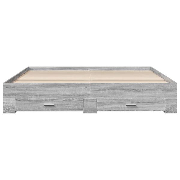 vidaXL Bedframe met lades bewerkt hout grijs sonoma eiken 180x200 cm