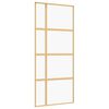 vidaXL Schuifdeur 90x205 cm helder ESG-glas en aluminium goudkleurig