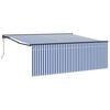 vidaXL Uitschuifbare luifel Blauw en Wit 400 &times; 300 cm