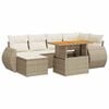 vidaXL 7-delige Loungeset met kussens poly rattan beige