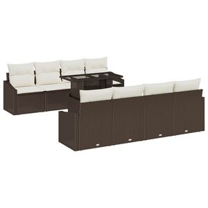 vidaXL Tuin Sofa Set met kussen 7 pcs Bruin en Cr&egrave;me poly rattan