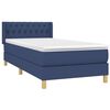 vidaXL Boxspring met matras stof blauw 90x200 cm