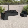 vidaXL 8-delige Loungeset met kussens poly rattan zwart