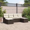 vidaXL Tuin Sofa Set met kussen 6 pcs Bruin en Cr&egrave;me poly rattan