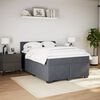 vidaXL Boxspring met matras fluweel donkergrijs 140x190 cm