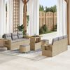 vidaXL Tuin Sofa Set met kussen 9 pcs Beige poly rattan