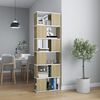 vidaXL Boekenkast/kamerscherm 60x24x186 cm wit en sonoma eikenkleurig