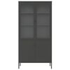 vidaXL Hoge kast 90x40x180 cm glas en staal zwart