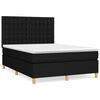 vidaXL Boxspring met matras stof zwart 140x190 cm