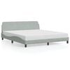 vidaXL Bedframe "Dover" 180x200 cm fluweel lichtgrijs