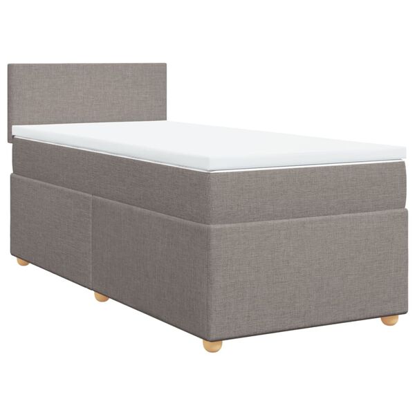 vidaXL Boxspring met matras stof taupe 80x200 cm