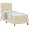 vidaXL Boxspringbed met matras met hoofdeinde Cr&egrave;me 80 x 200 cm Stof