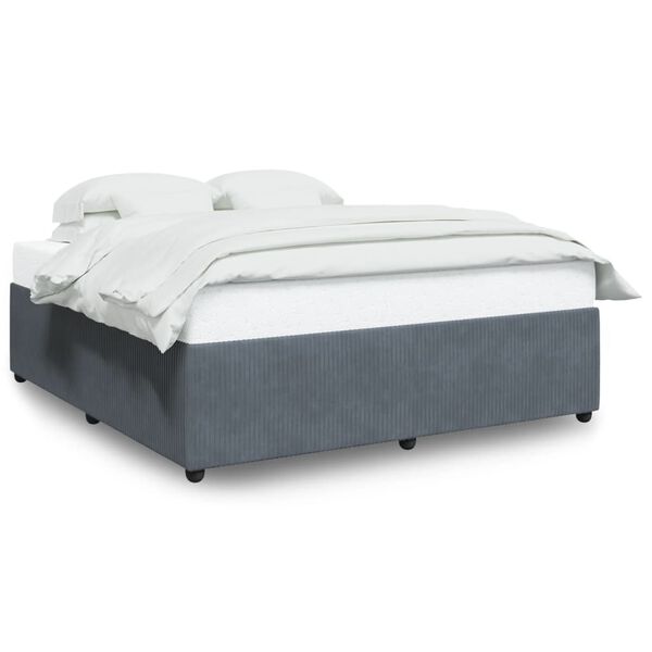 vidaXL Bedframe zonder matras 180x200 cm fluweel donkergrijs