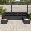 vidaXL Tuinbankenset met kussen met opslag 5 pcs Zwart Polyrattan