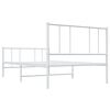vidaXL Bedframe met hoofd- en voeteneinde metaal wit 90x190 cm