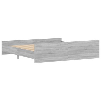 vidaXL Bedframe met hoofd- en voeteneinde grijs sonoma 200x200 cm