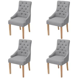 vidaXL Eetkamerstoelen 4 st stof lichtgrijs