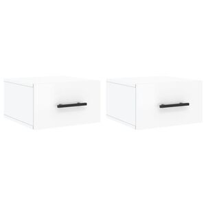 vidaXL Nachtkastjes 2 st wandgemonteerd 35x35x20 cm hoogglans wit