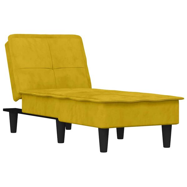 vidaXL Chaise longue fluweel geel