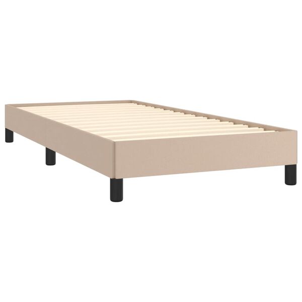 vidaXL Bedframe kunstleer cappuccinokleurig 90x190 cm