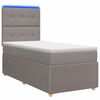 vidaXL LED Boxspring Bed met Matras Taupe 80 x 200 cm Stof