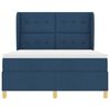 vidaXL Boxspringbed met Matras Donkergrijs 90x190 cm Blauw Stof