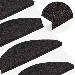 vidaXL Trapmatten zelfklevend 15 st 56x17x3 cm zwart