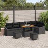 vidaXL Tuin Sofa Set met kussen 9 pcs Zwart Poly riet