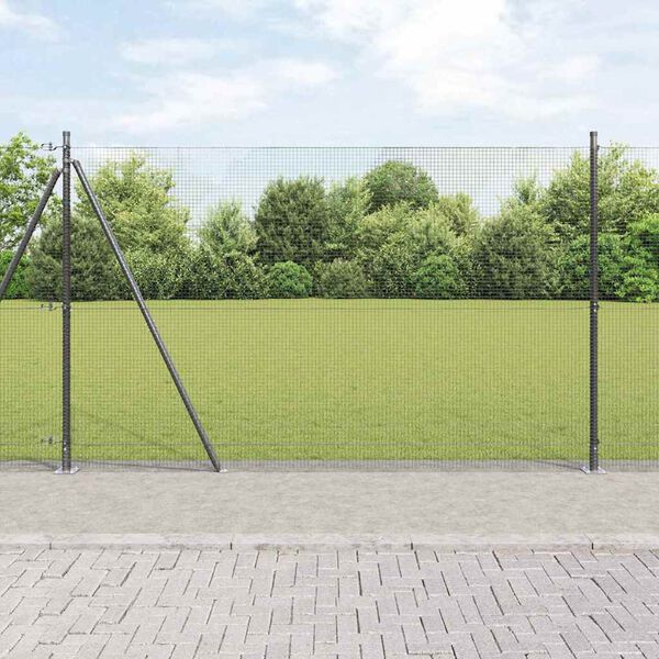 vidaXL Afrasteringspaal Grijs 50 x 1,5 m (16 x 16 mm gaas)
