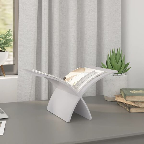 vidaXL Tijdschriftenrek vloermodel hout wit