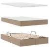 vidaXL Opbergbed met LED met matras Cappuccino 120 x 190 cm Nep Leer