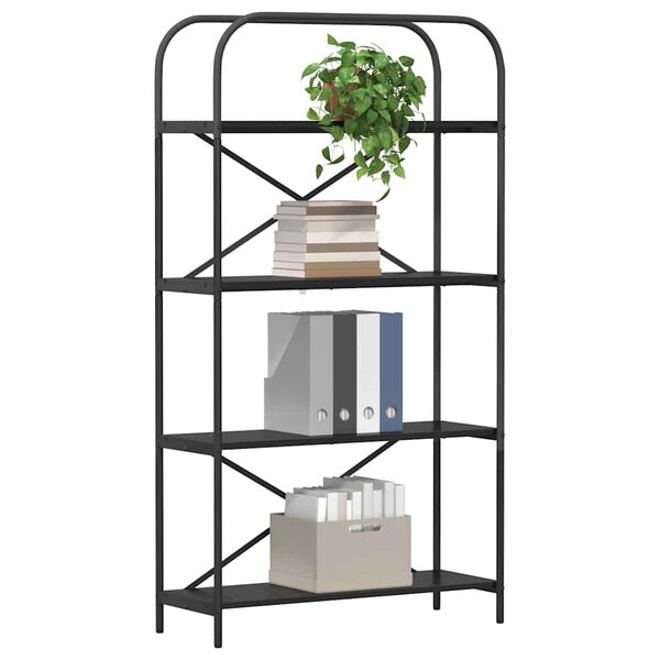 vidaXL Boekenkast Zwart Eiken 80 x 30 x 146 cm Bewerkt hout