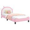 vidaXL Bedframe voor kinderen met hoofdbord Roze 90 x 200 cm PU