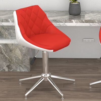 vidaXL Kantoorstoel draaibaar kunstleer rood en wit
