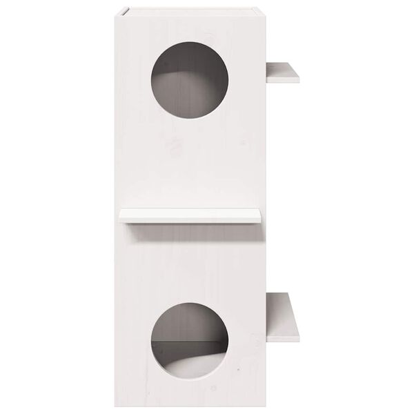 vidaXL Kattenhuis 43x43x90 cm massief grenenhout wit