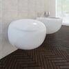 vidaXL Wandtoilet en bidet set wit