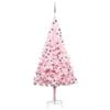 vidaXL Kunstkerstboom met verlichting en kerstballen 210 cm PVC roze