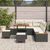 vidaXL Tuinbankenset 8 pcs Zwart poly rattan