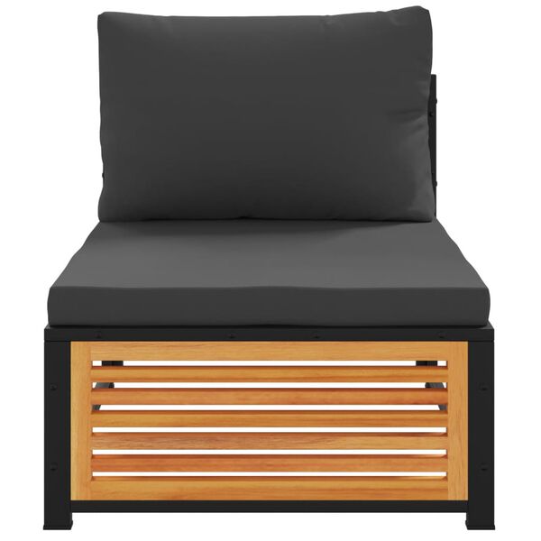 vidaXL Tuinbank zonder armleuningen met kussens massief acaciahout
