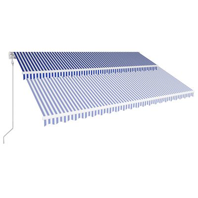 vidaXL Luifel automatisch uittrekbaar 500x300 cm blauw en wit